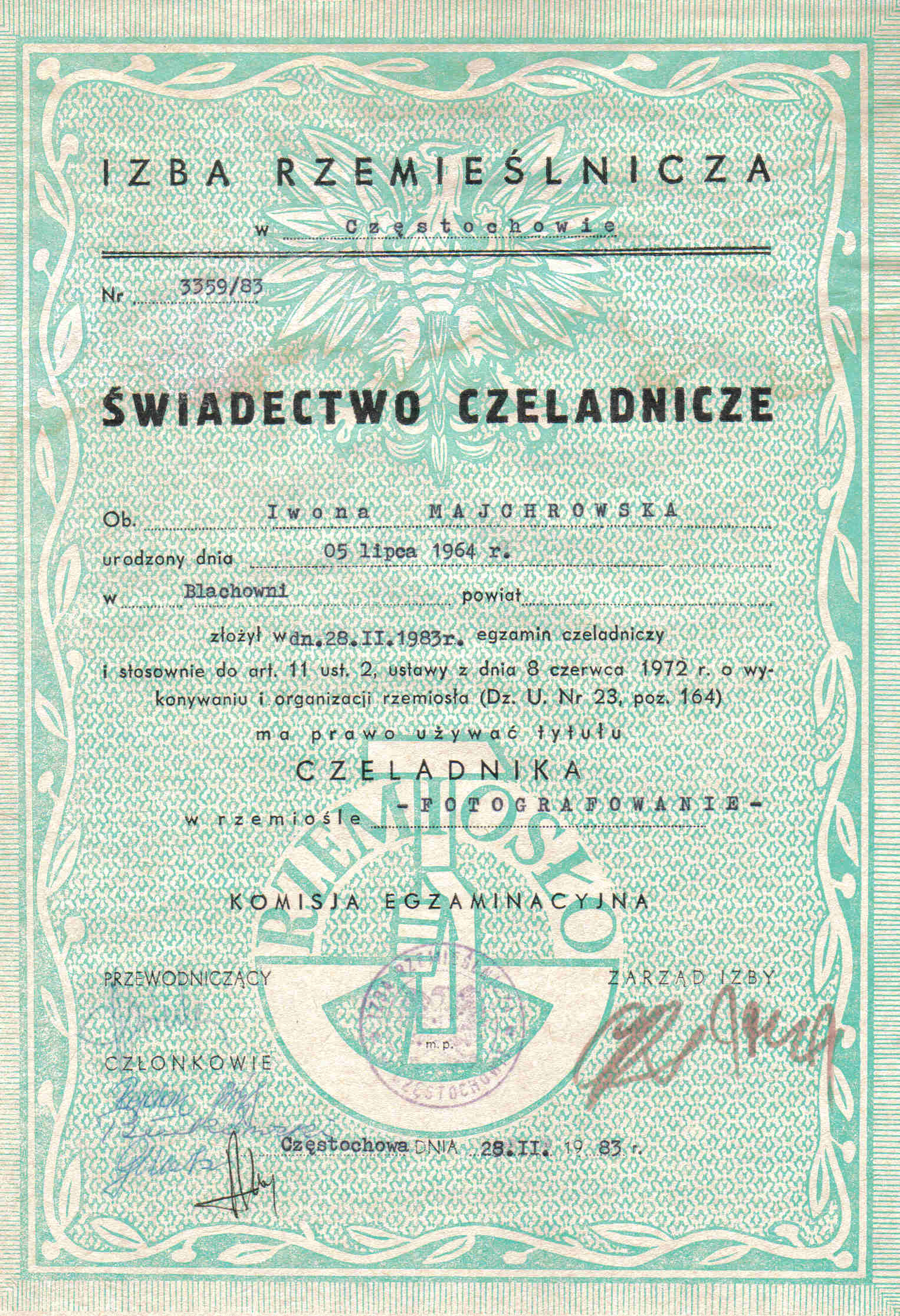 DYPLOM CZELADNIKA